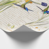 Blaue Kolibri-Narzissen-Narzissen-Blumen Geschenkpapier (Ecke)