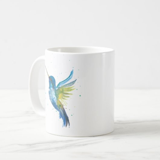 Blaue Kolibri-Tasse Kaffeetasse (Vorderseite Links)