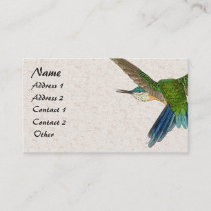 Blaue Kolibri Vogel Tier Visitenkarte