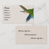 Blaue Kolibri-Vogel-Tier-Visitenkarte Visitenkarte (Vorne/Hinten)
