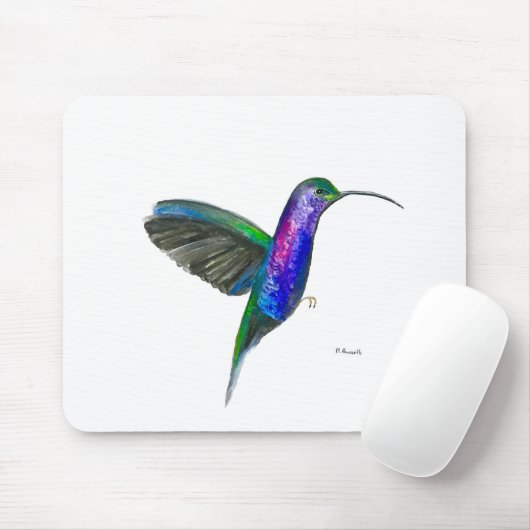 Blaue Kolibris Mousepad (Mit Mouse)