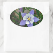 Blaue Kolonne Ovaler Aufkleber (Tasche)