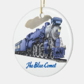 Blaue Kometen-Dampf-Lokomotive Keramikornament (Links)