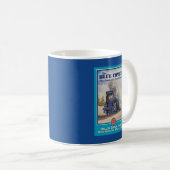 Blaue Kometen-Plakat-Tasse Kaffeetasse (VorderseiteRechts)