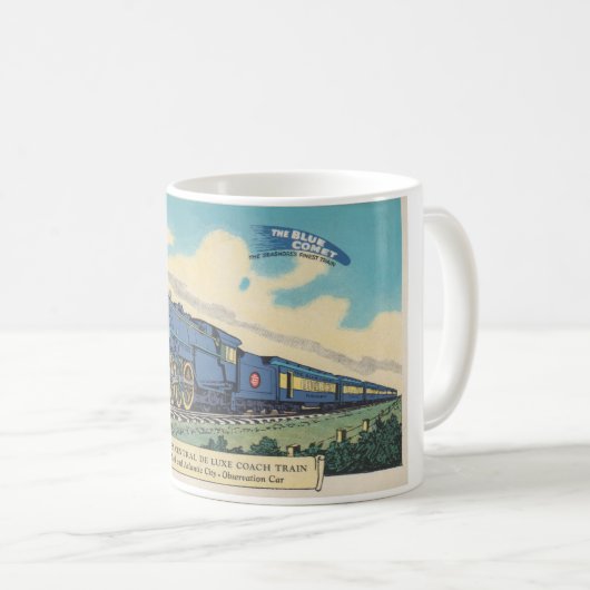 Blaue Kometen-Postkarten-Tasse Kaffeetasse (VorderseiteRechts)