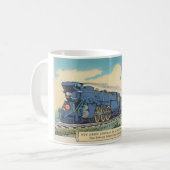 Blaue Kometen-Postkarten-Tasse Kaffeetasse (Vorderseite Links)