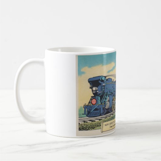 Blaue Kometen-Postkarten-Tasse Kaffeetasse (Links)