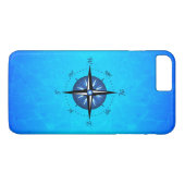 Blaue Kompassrose Case-Mate iPhone Hülle (Rückseite (Horizontal))