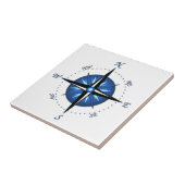 Blaue Kompassrose Fliese (Seite)