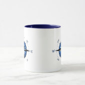Blaue Kompassrose Tasse (Zentrum)