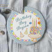 Blaue Konfetti-Geburtstagsfeier-Dessert Button (Beispiel)