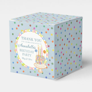 Blaue Konfetti-Geburtstagsfeier-Dessert Geschenkschachtel