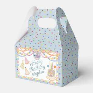 Blaue Konfetti-Geburtstagsfeier-Dessert Geschenkschachtel