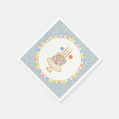 Blaue Konfetti-Geburtstagsfeier-Dessert Serviette (Ecke)