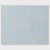 Blaue Konfetti-Geburtstagsfeier Geschenkpapier (Flach)