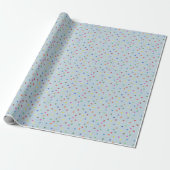 Blaue Konfetti-Geburtstagsfeier Geschenkpapier (Ungerollt)