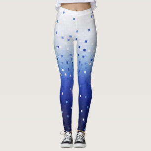Blaue Konfetti-Quadrate Leggings