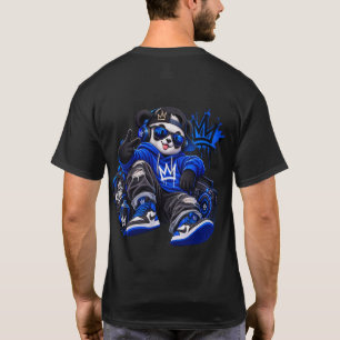 Blaue königliche Bär Streetwear Grafik T-Shirt
