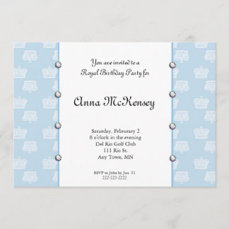 Blaue königliche Geburtstags-Einladung Einladung