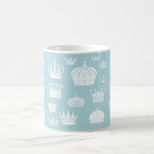 Blaue königliche Kronen-Muster-Tasse Kaffeetasse (Mittel)