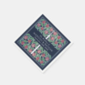 Blaue königliche mittelalterliche silberne florale serviette (Ecke)