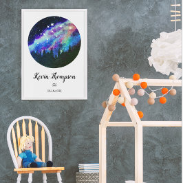 Blaue Konstellation Aquarius Horoskop Schildergesc Poster