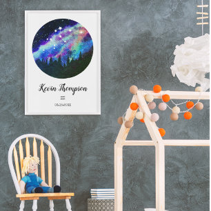 Blaue Konstellation Aquarius Horoskop Schildergesc Poster