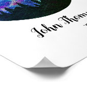 Blaue Konstellation Capricorn Horoskop Schilderges Poster (Ecke)