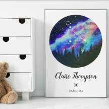 Blaue Konstellation Fisces Horoskop-Zeichen