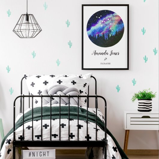 Blaue Konstellation Sagittarius Horoskop-Zeichen Poster