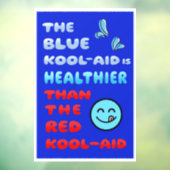 Blaue Kool Aid-FENSTERAUFKLEBER SCHILD BLAU (Blatt 3)