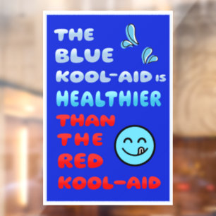 Blaue Kool Aid-FENSTERAUFKLEBER SCHILD BLAU