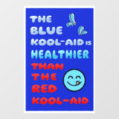 Blaue Kool Aid-FENSTERAUFKLEBER SCHILD BLAU (Blatt)