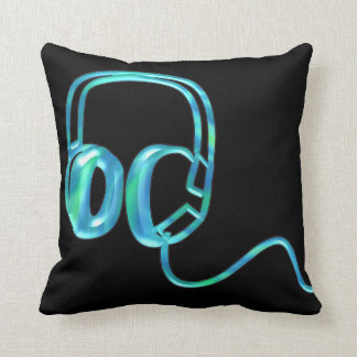 Blaue Kopfhörer DJ/Blau-Rekordkissen Kissen