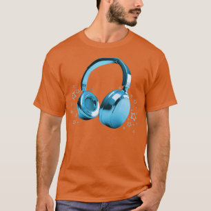 Blaue Kopfhörer T-Shirt