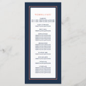 Blaue Koralle Moderne Minimalistische Hochzeit Programm (Rückseite)