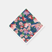 Blaue Koralle, tropisch floral Serviette (Ecke)