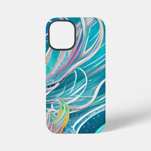 Blaue Korallen-Abstrakte Kunst Strand iPhone 12 Mini Hülle