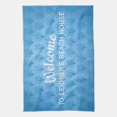 Blaue Korallen auf blau Geschirrtuch (Vertikal)