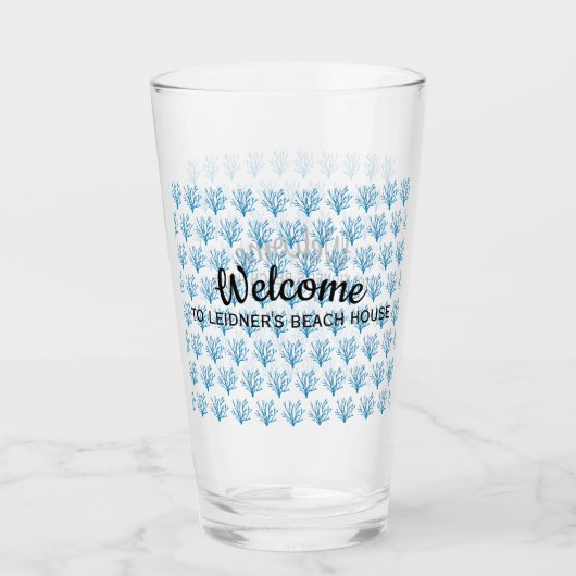 Blaue Korallen auf blau Glas (Vorderseite)