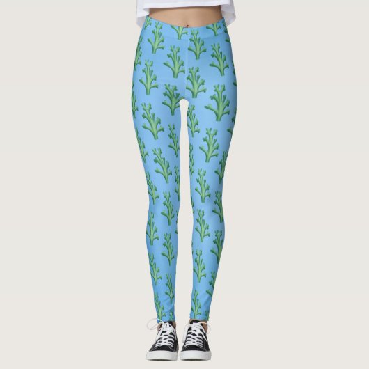 Blaue Korallen Leggings (Vorderseite)