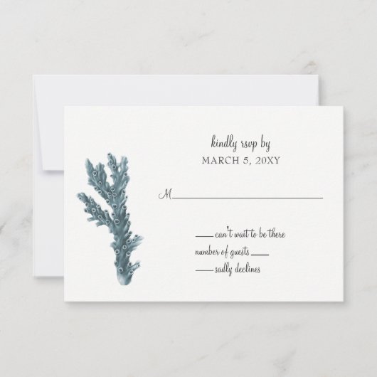 Blaue Korallen unter dem Meer Einladung zur Hochze (Vorderseite)