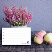 Blaue Korallenbriefe A Post-it Klebezettel