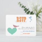 Blaue Korallenminze Blumentypografie Einladungen (Stehend Vorderseite)