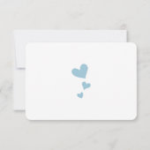 Blaue Korallenminze Blumentypografie Einladungen (Rückseite)