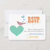 Blaue Korallenminze Blumentypografie Einladungen (Vorderseite)