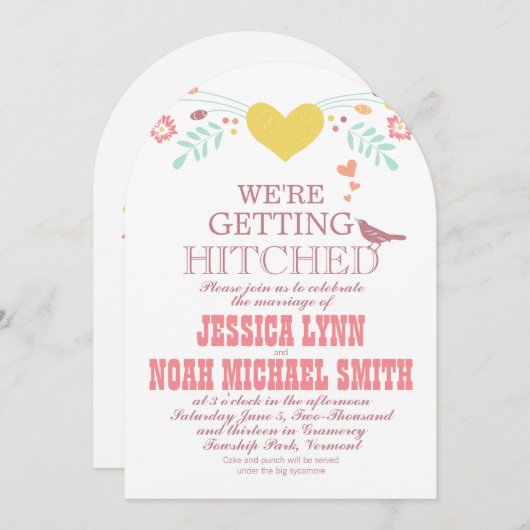 Blaue Korallenminze Blumentypografie Einladungen (Vorne/Hinten)