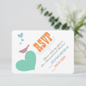 Blaue Korallenminze Blumentypografie Einladungen (Stehend Vorderseite)