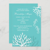 Blaue Korallenriff-Seepferd-Brautparty-Einladungen Einladung (Vorne/Hinten)