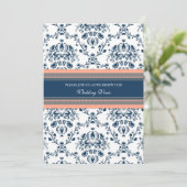 Blaue korallenrote einladung (Stehend Vorderseite)